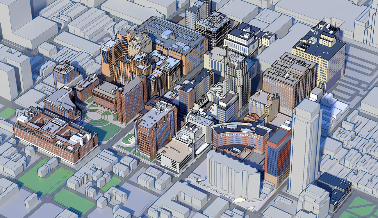 Vector Style 3D Map of City View by Pacificom 3D Animation Studios